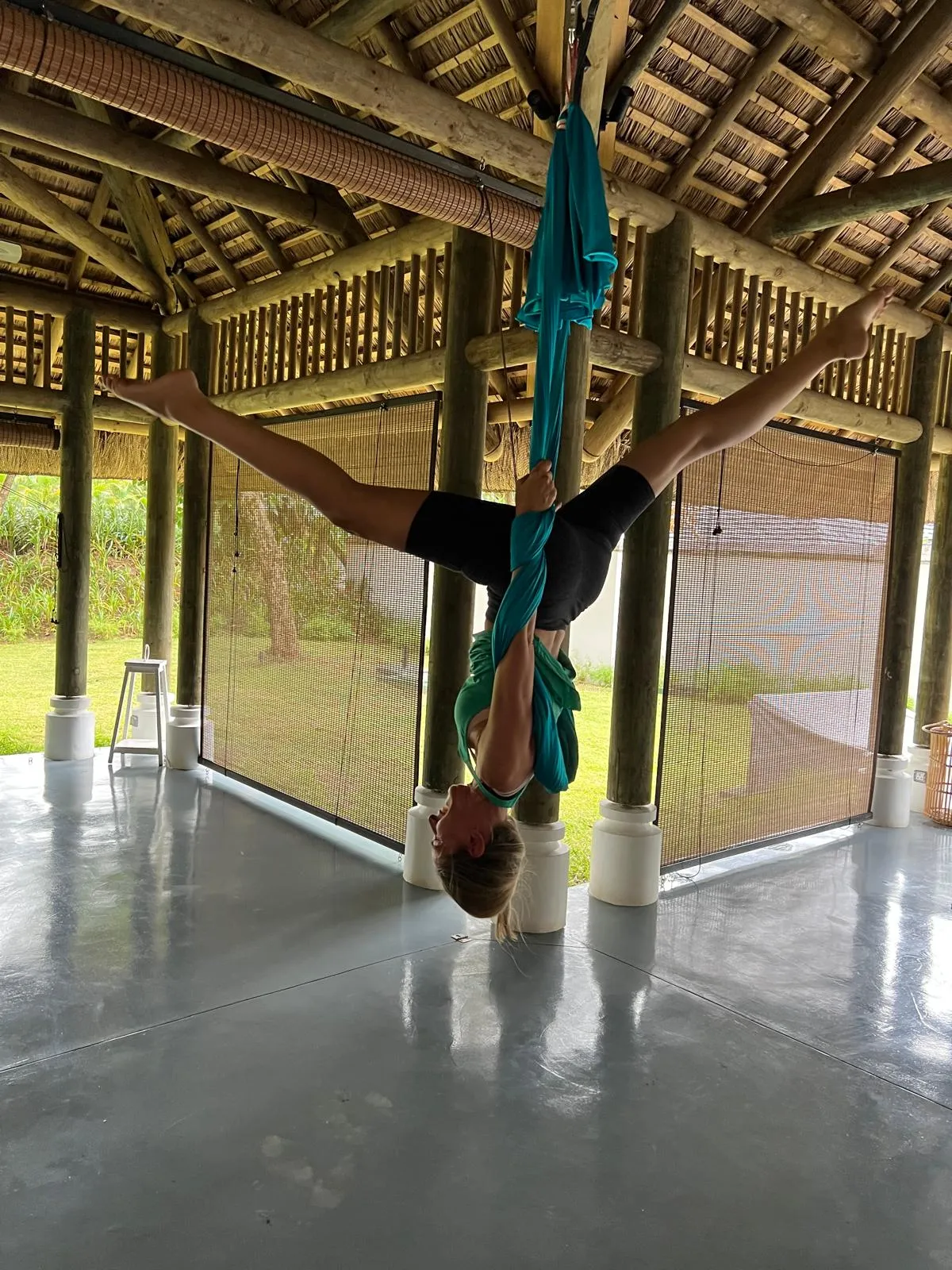Caroline Gyles aerial yoga